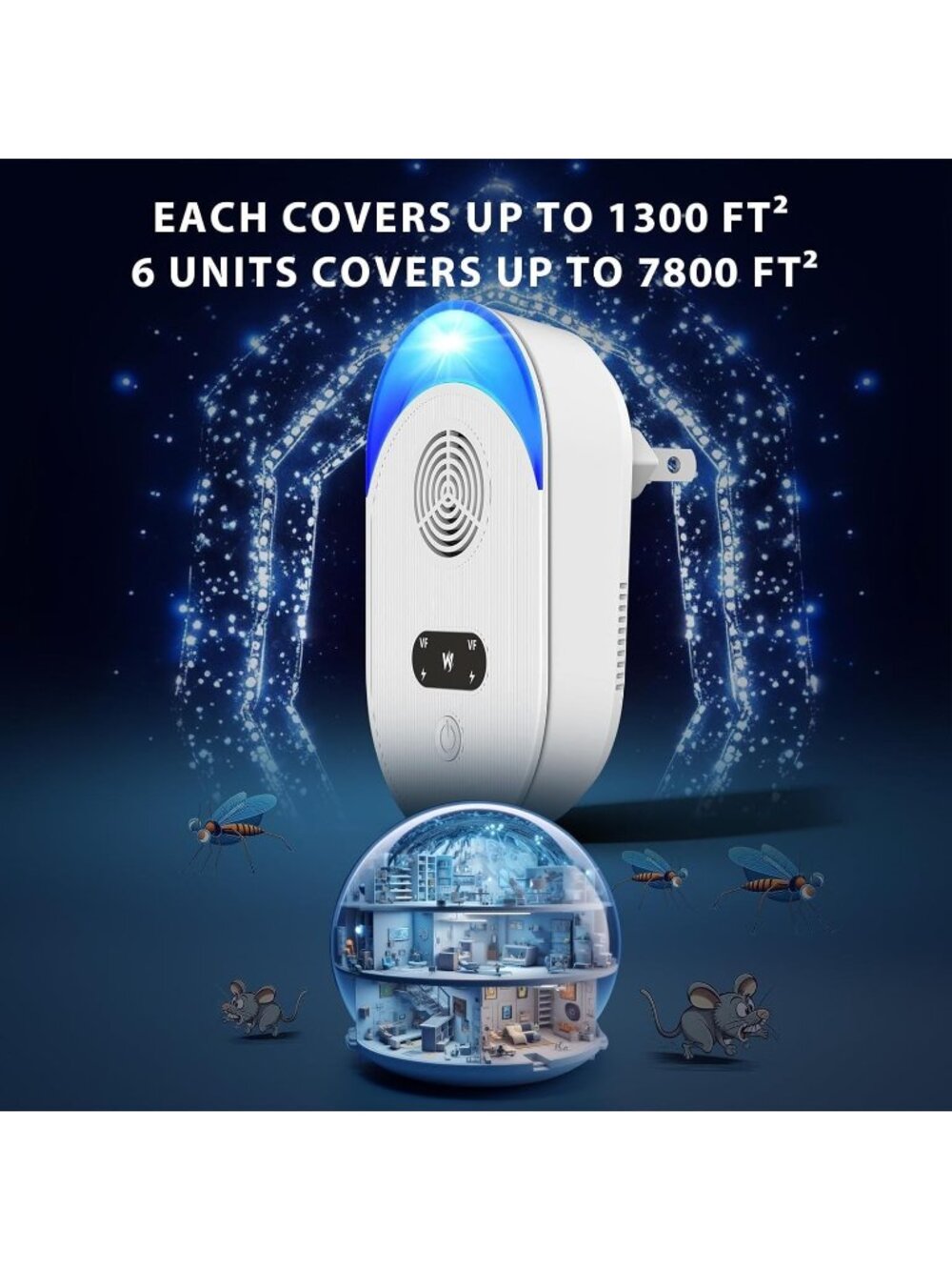 Upgraded Version Ultrasonic Pest & Insect Repeller, Ultrasonic Repellent Ro - Picture 5 of 7